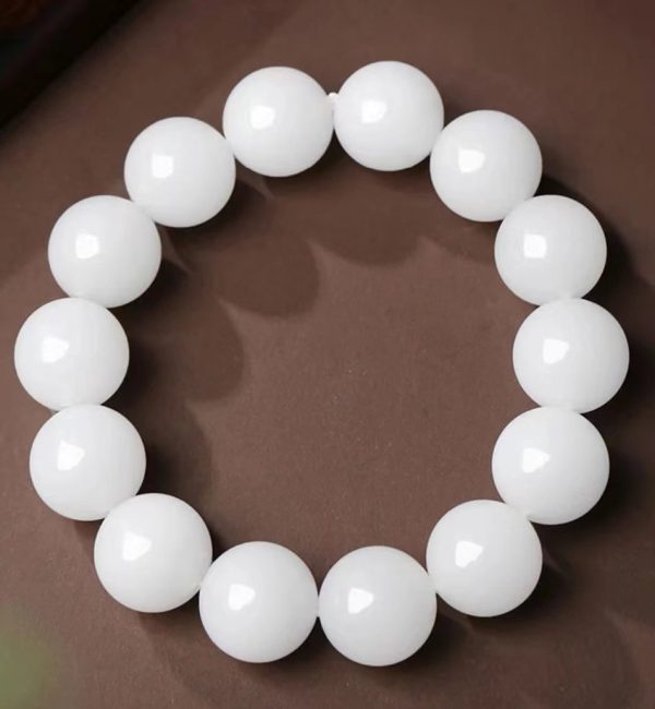 Gold wire jade beads bracelet-132 - Image 2