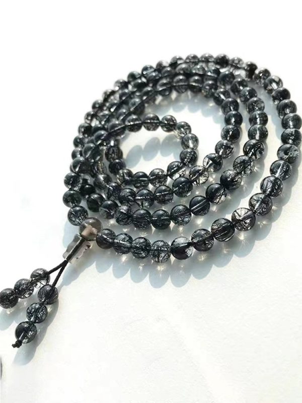 Natural black hair crystal multi-loop bracelet-139 - Image 2