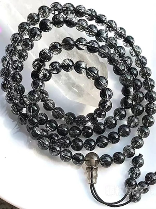 Natural black hair crystal multi-loop bracelet-139 - Image 3
