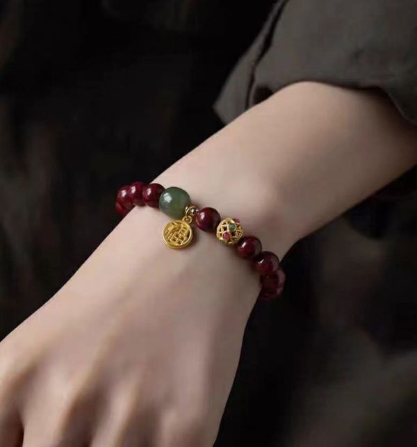Natural raw ore purple gold sand single ring bracelet-140 - Image 2