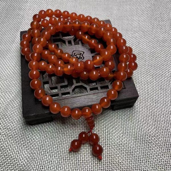 Red agate multi-loop bracelet-204