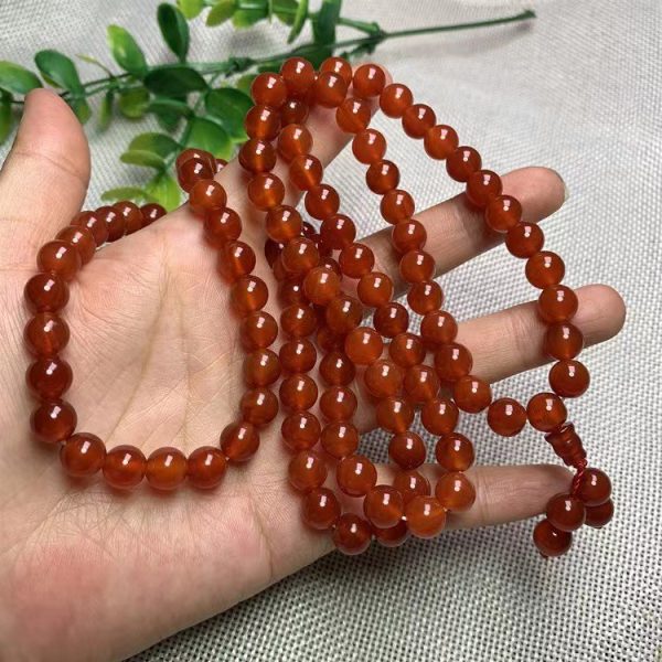 Red agate multi-loop bracelet-204 - Image 4