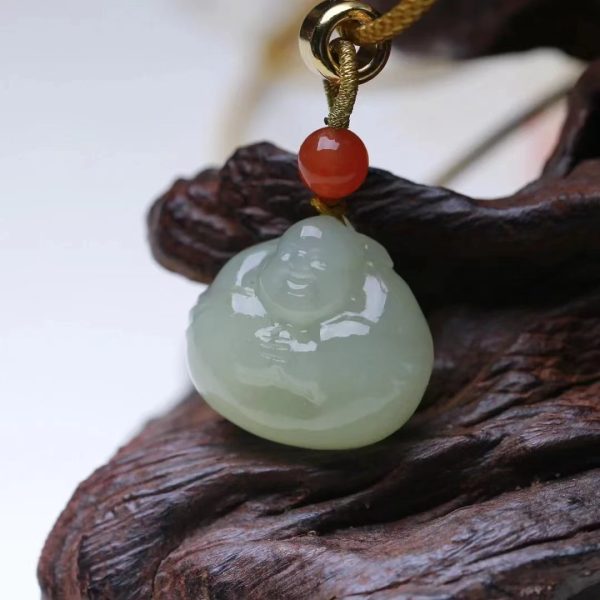 Hetian jade hugging Buddha pendant-216 - Image 3