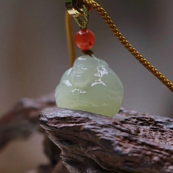 Hetian jade hugging Buddha pendant-216 - Image 2